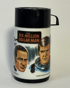 Vintage 1974 Six Million Dollar Man Aladdin Lunch Box Thermos Bottle Only *Read - Picture 1 of 14