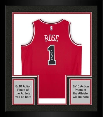Camiseta deportiva enmarcada Derrick Rose Chicago Bulls autografiada Nike Red Icon Swingman Foto 1 de 4