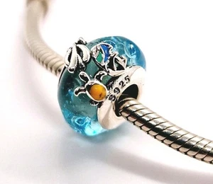 🩷 Sea Turtle Sea Life Murano Glass Bead Charm Genuine S925 Sterling Silver 🩷  - Picture 1 of 7
