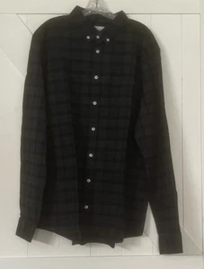 Goodfellow & Co. Men's Size 3XL Long Sleeve Button Up Green and Blue Plaid - Picture 1 of 4