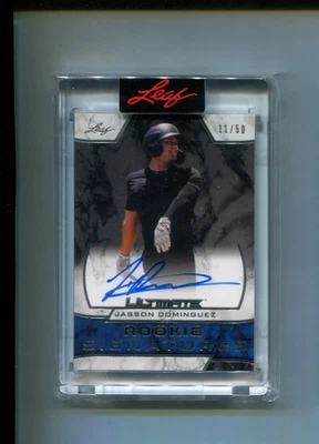 2019 Leaf Ultimate Draft RC Signatures Silver Jasson Dominguez Rookie Auto 11/50 - Image 1 of 2