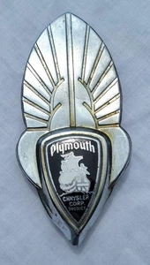 Plymouth Chrysler Corp. Car Chrome Emblem Vintage 1934-36 - Picture 1 of 1
