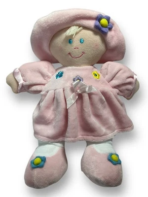 Kids preferred soft plush baby doll pink dress flowers blonde 11" lovey 2003 - Image 1 of 4