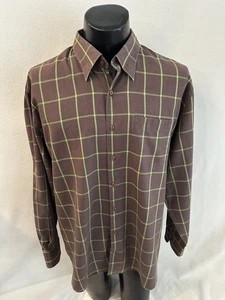Peter Millar Shirt Men’s XL Brown/Green Check Long Sleeve Button Down Collar EUC - Picture 1 of 10