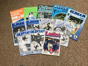OLDHAM ATHLETIC x 12 HOME PROGRAMMES "LEAGUE MATCHES" 1970 - 1989 - Picture 1 of 1