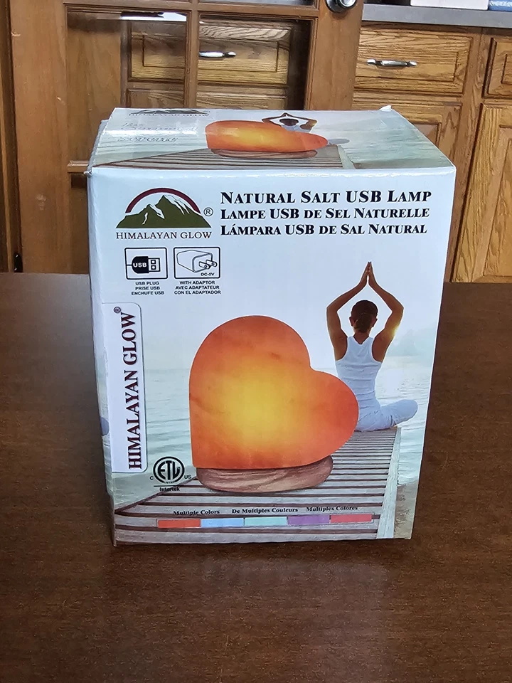 Himalayan Glow 944AC USB Heart Salt Lamp Multicolor Night Light