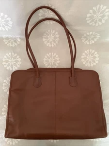 Vintage Coach Leather Laptop Carry On Handbag Shoulder Legal Tote Double Handle - Picture 1 of 16