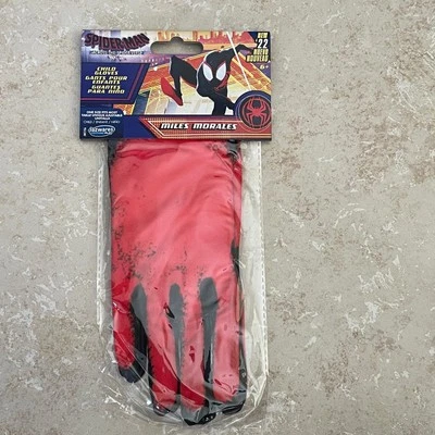 CHILD MARVEL SPIDERMAN MILES MORALES GLOVES COSTUME ACCESSORY JWC1156 - Image 1 of 2
