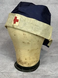 Vintage 1940er WWII Ära Amerikanisches Rotes Kreuz Krankenschwester Mütze - Bild 1 von 8