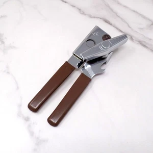 Vintage Swing-A-Way #407 Manual Can Opener with Brown Handles - Made in The USA - Picture 1 of 7