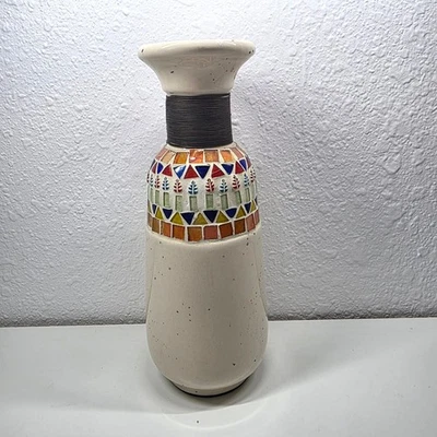 Ikea Ceramic Vase Mosaic Pattern Decorative Home Decor 11 Inch - Image 1 of 4