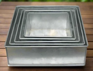 5 STUFIGE SCHWERE QUADRATISCHE HOCHZEITSTORTE FORMEN Pfannen 6" 7" 8" 9" 10" - 3" TIEF - Bild 1 von 4