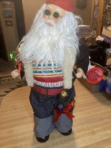 Vintage Weihnachten Hippie Chill Relaxed Santa 70er Stil 18" stehende Figur - Bild 1 von 6