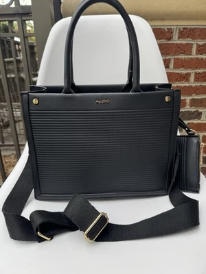 Bolso tote Aldo negro con correa y compartimentos Foto 1 de 4