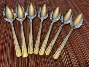 Set of 7 Oneida Prestige Silverplate GRENOBLE Teaspoon Spoons 6-1/8” - Picture 1 of 5