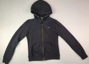 Nike Hoodie Damen Größe Small verblasst schwarz durchgehender Reißverschluss Freizeit Swoosh Logo - Bild 1 von 11