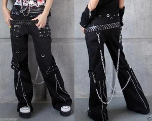Punk Gothic womens mens harem pants Trousers hip hop Casual Visual Kei Rock - Picture 1 of 11
