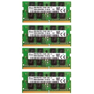 Hynix 32GB (4X8GB) DDR4 PC4-17000 DDR4-2133MHz SODIMM Memory Ram HMA41GS6AFR8N - Image 1 of 4