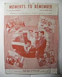 "Moments to Remember" ~ 1953 Vintage Original Sheet Music ~ The Four Lads - Picture 1 of 3