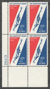 US. C56. 10c. Runner Holding Torch, Pan American Games Issue. PB4. MNH. 1959 - Picture 1 of 2