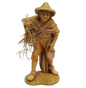 Nativity Figure SHEPARD Holding natural Straw West/Western Germany Vintage - Picture 1 of 3