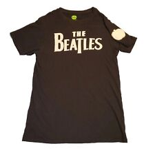 Sz MEDIUM Mens The Beatles Black T-Shirt Apple Patch Logo Graphic Embroidered