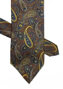 Kuppenheimer Silk Necktie Paisley Brown Italy Made Tie 3" x 60" - Picture 1 of 5