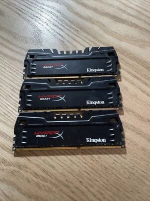 Lot of 3 Kingston HyperXBeast 16GB DDR3 2x8GB Memory Kit 2400MHz HX24C11T3K2/16x - Image 1 of 4