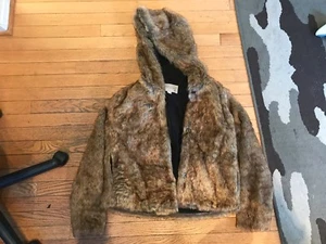 new Ethereal by Paper Crane hooded faux fur lined jacket small Nordstrom - Picture 1 of 1