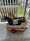 Vintage 1973 Mattel Barbie Western Travelin' Horse Trailer With 2 Horses!