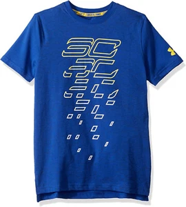 NWT Under Armour Boys Sc30 Blue/Yellow Size YXS  Youth Tee HeatGear 1015 - Picture 1 of 2