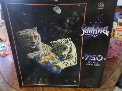SEALED 1990's Schimmel 750 Piece Puzzle THE EMBRACE White Tigers - Crushed Box - Image 1 of 4