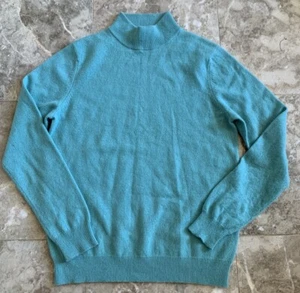 Charter Club Aqua Blue Mock Neck Cashmere Knit Sweater Womens Petite/Petite - Picture 1 of 6