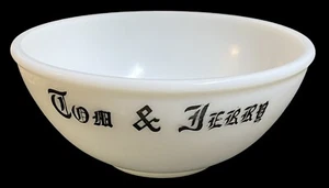 McKee Tom & Jerry Punch Bowl White Milk Glass Replacement Black Lettering McK - Bild 1 von 12