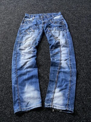 Pantalones de mezclilla Y2K Kosmo Lupo azules multibolsillos raros para hombre talla W34  Foto 1 de 4