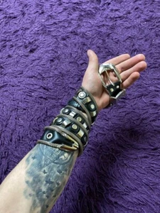 Vintage Metall Gürtel Y2K Strass Punk Metal Avantgarde Unisex - Bild 1 von 11