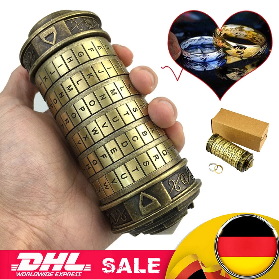 MARKENLOS Kryptex Da Vinci Code Mini Kryptex Lock Puzzle Boxen Mit Versteckten Fächern DHL