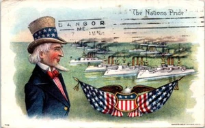 1900s ME Postcard Uncle Sam "The Nations Pride" Bangor Maine Julius Bien Patriot - Picture 1 of 2