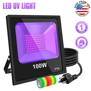 100W Black Light for Glow Party Stage Dance Halloween XMAS UV Led Black Lights - Picture 1 of 12