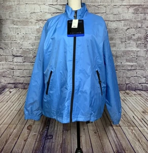 Weatherproof Rain Jacket Womens Large Blue Zipper Front Pockets Packable - Picture 1 of 11