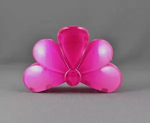 Fuchsia hair clip flower plastic barrette jaw claw clamp clip floral 3.25" long - Picture 1 of 6