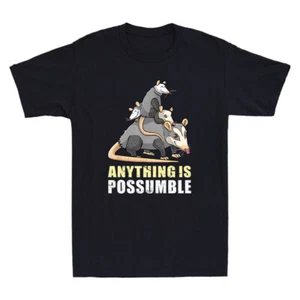 Anything is Possumble Funny Opossum Meme Humor Quote Gifts Vintage Men's T-Shirt - Picture 1 of 8