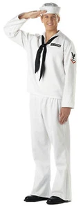 White Seaman Adult Navy Military Costume Large - Picture 1 of 2