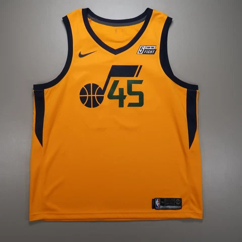 Donovan Mitchell Jersey Mens XXL Yellow Utah Jazz Nike Swingman 56 For The Fight Cover