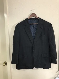 Brooks Brothers BrooksEase 100% Wool Blazer Black Gray Men's Size 43 S Career - Picture 1 of 13