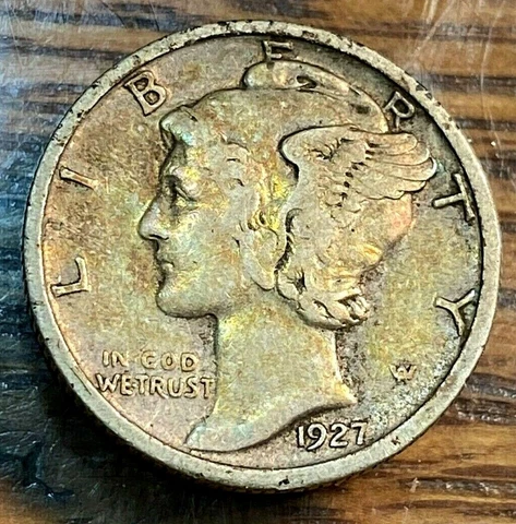 1927 Mercury Dime Nice Original XF CHN Cover