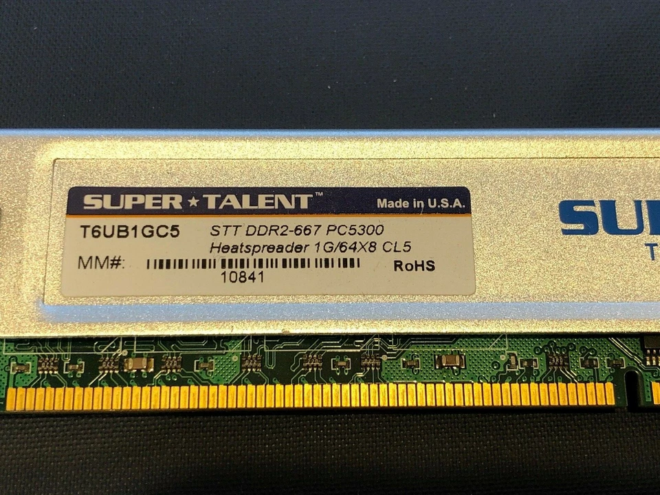 3GB (3 x 1GB) Super Talent DDR2-667 PC5300 CL5 RAM T6UB1GC5 - Image 1 of 2