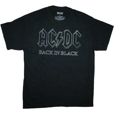 Camiseta masculina estampa gráfica AC/DC Back in Black - Nova com etiquetas - Imagem 1 de 3