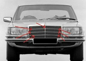 Grill Moulding trim set 7 Pcs Alu Fit For Mercedes Benz W116 200 S 280SE 280SEL - Picture 1 of 1