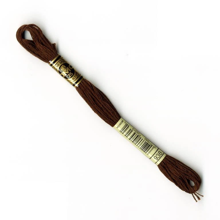 DMC Six Strand Embroidery Cotton 8.7 Yards Ultra Dark Coffee Brown 117 938